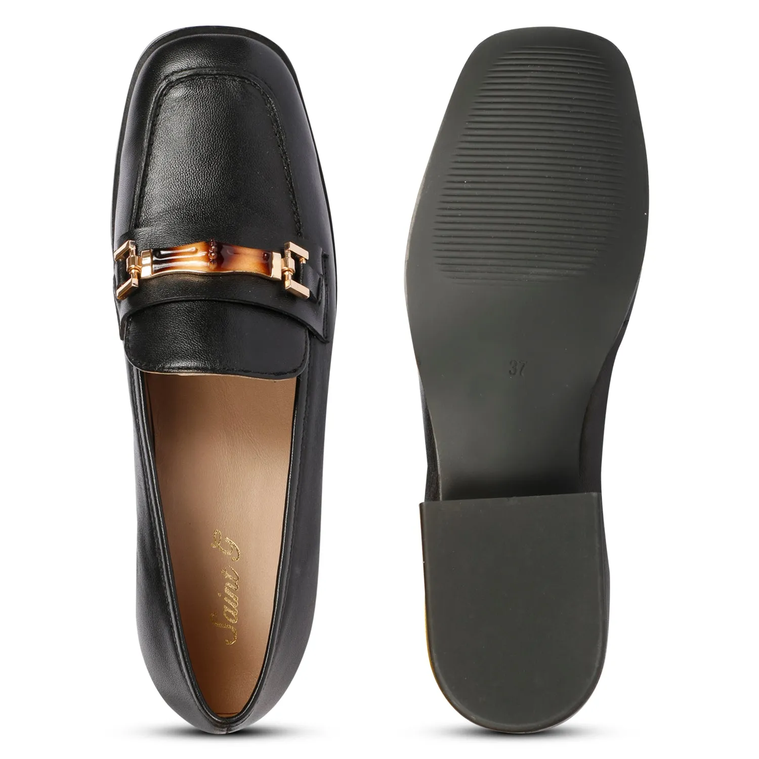 SAINT  JENAH LEATHER BLACK HANDCRAFTED SHOES