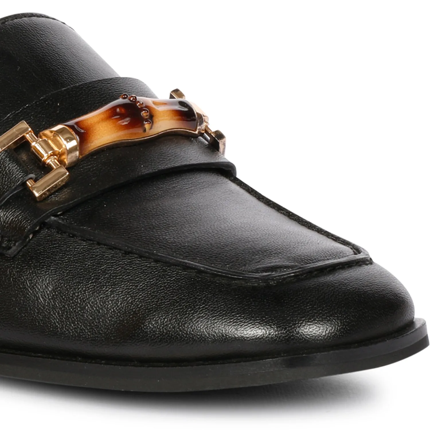 SAINT  JENAH LEATHER BLACK HANDCRAFTED SHOES