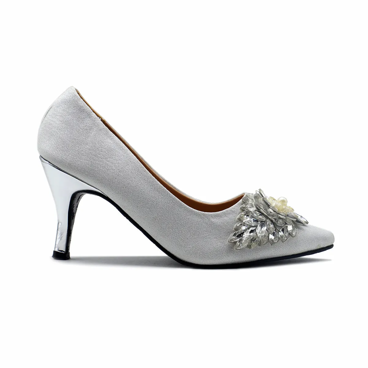 Silver Fancy Court Shoes 087110