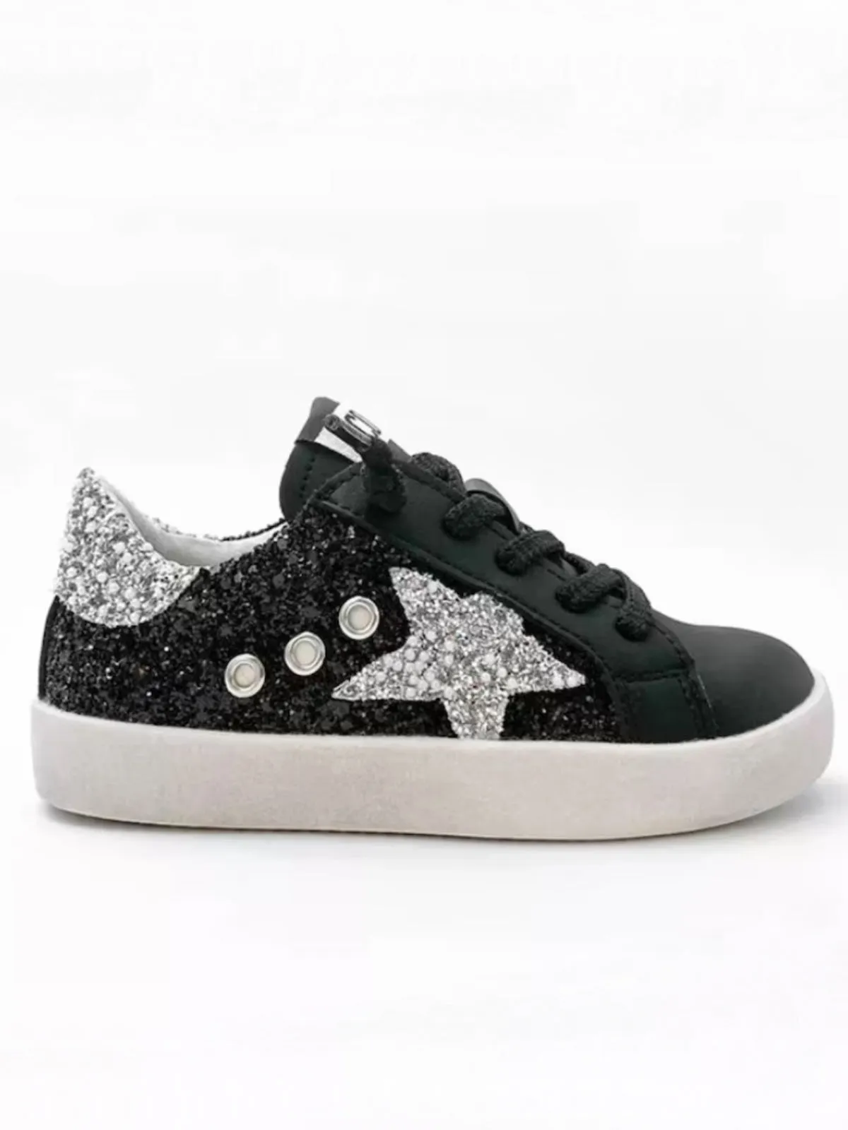 Silver Star Glitter Star Sneakers By Liv and Mia