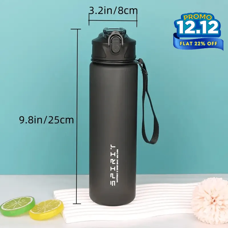 Sports Sipper Water Bottle 25oz - Black