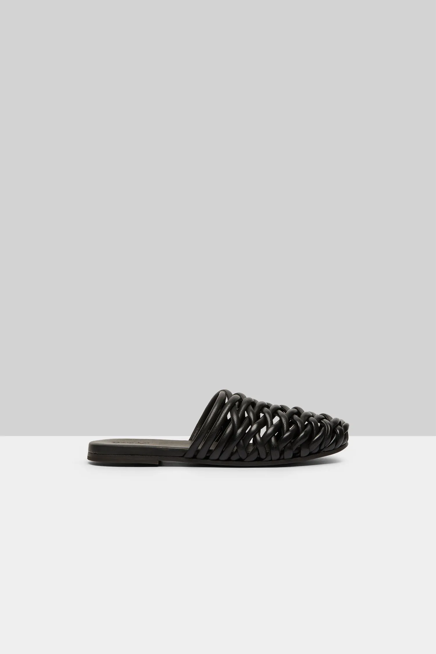 Steccoblocco Leather Mule Sandal in Nero