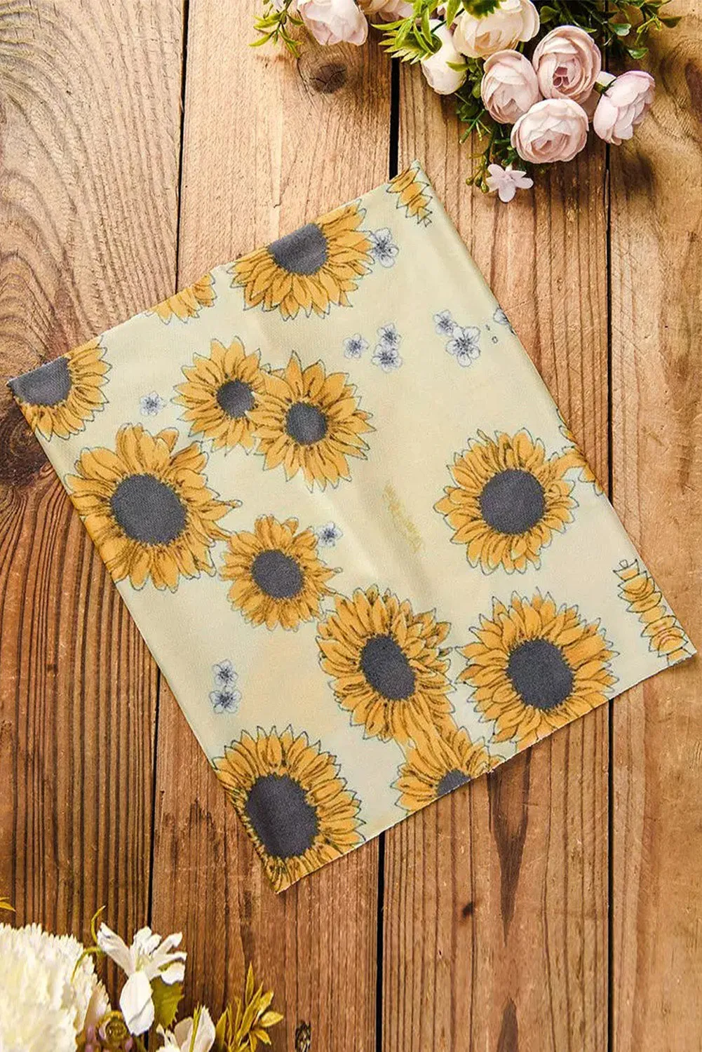 Sunflower Printed Wide Sport Headband