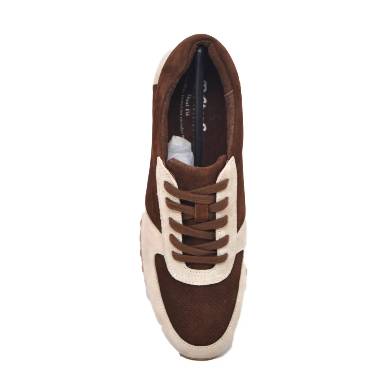 Surrey Brown & Bone Suede Sneakers - Stylish and Comfortable Footwear