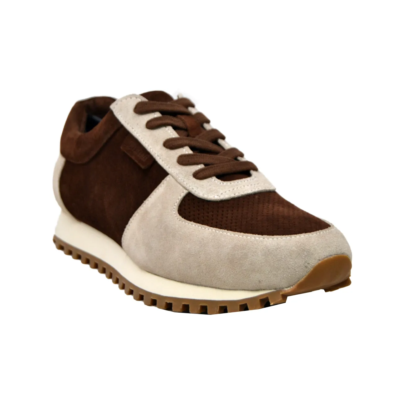 Surrey Brown & Bone Suede Sneakers - Stylish and Comfortable Footwear