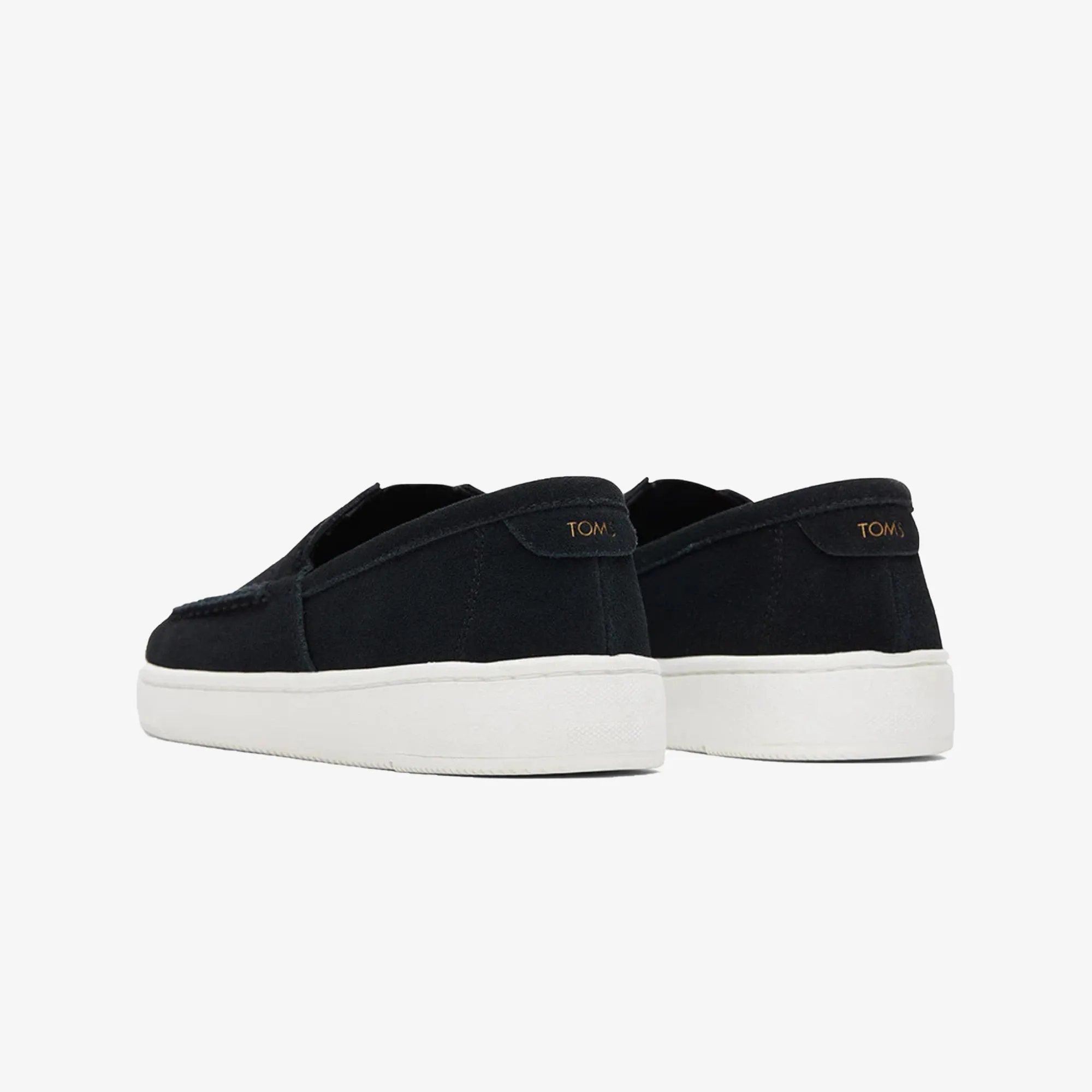 Toms | TRVL LITE SUEDE LEATHER BLACK LOAFERS  { BLACK