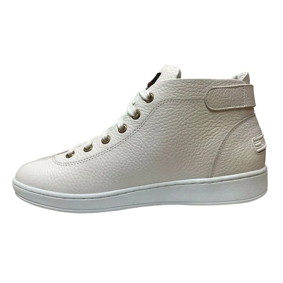 Travel Fox Malibu Men's White Nappa Leather Mid Top Sneakers 915601-07