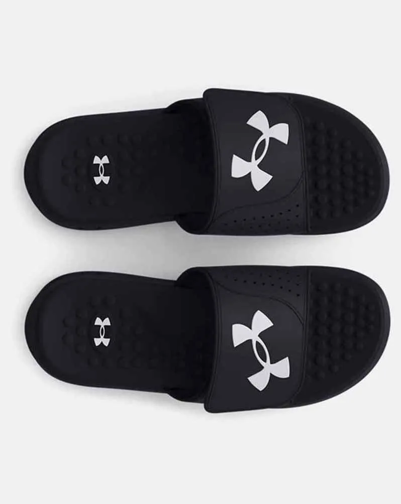 UA Ignite Slides in Black by Under Armour