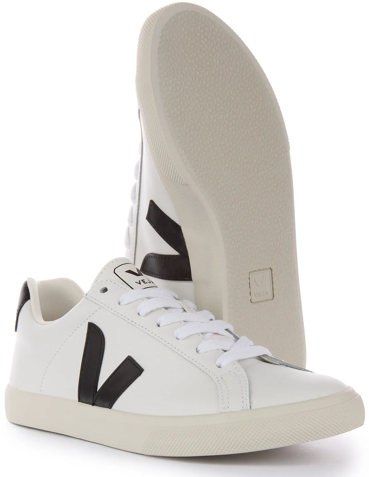 Veja Esplar Leather In White Black For Women