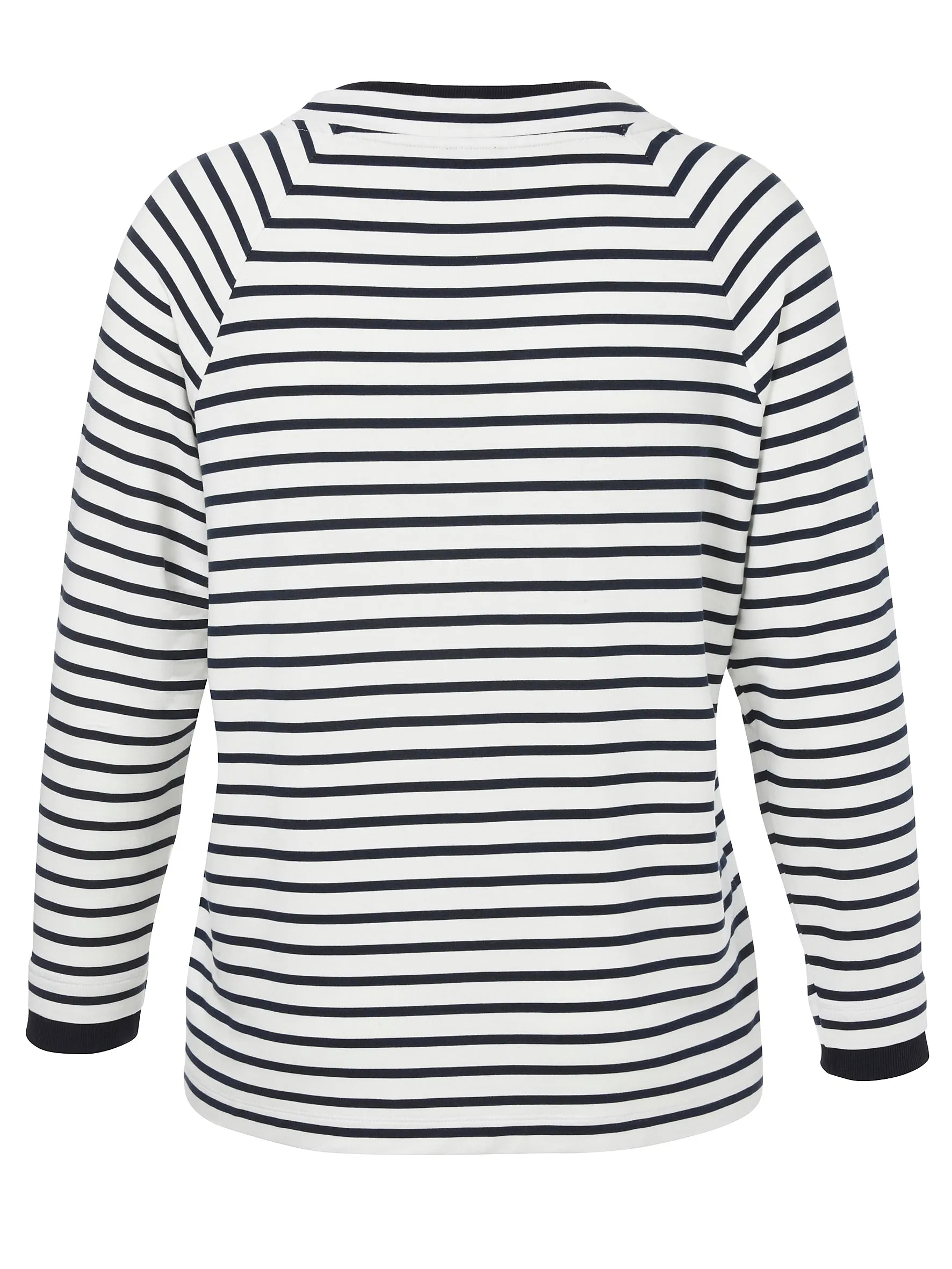 Via Appia Due Striped Sweater in White/Navy