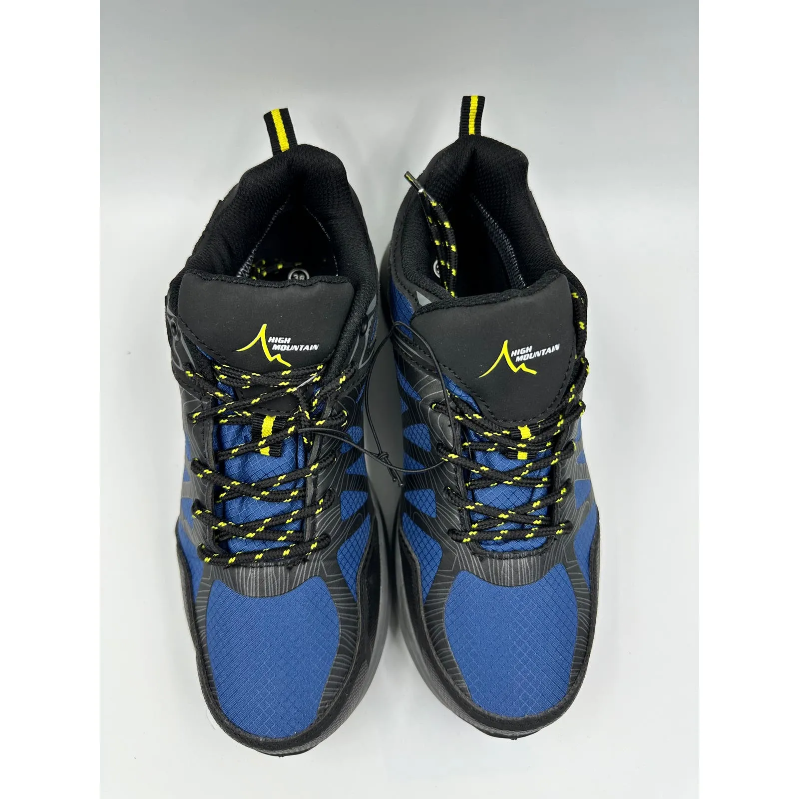 Women's size 7.5, Blue Sneaker Hikers w/ Black Accents and Yellow in the Laces