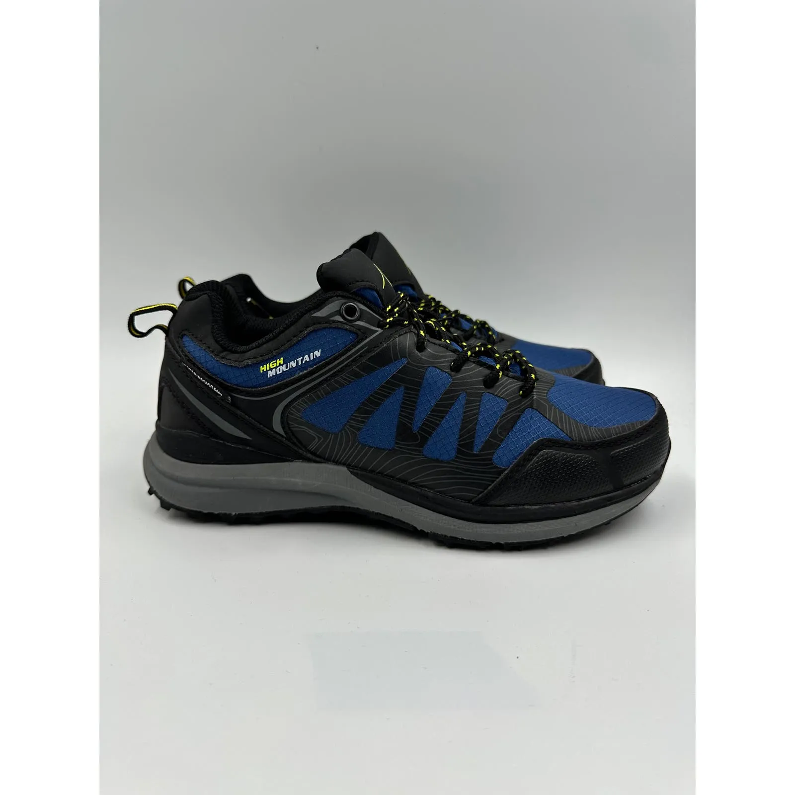 Women's size 7.5, Blue Sneaker Hikers w/ Black Accents and Yellow in the Laces