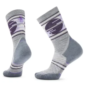 Women's Smartwool Trail Run Sunset Trail Crew Socks Color: Light Gray