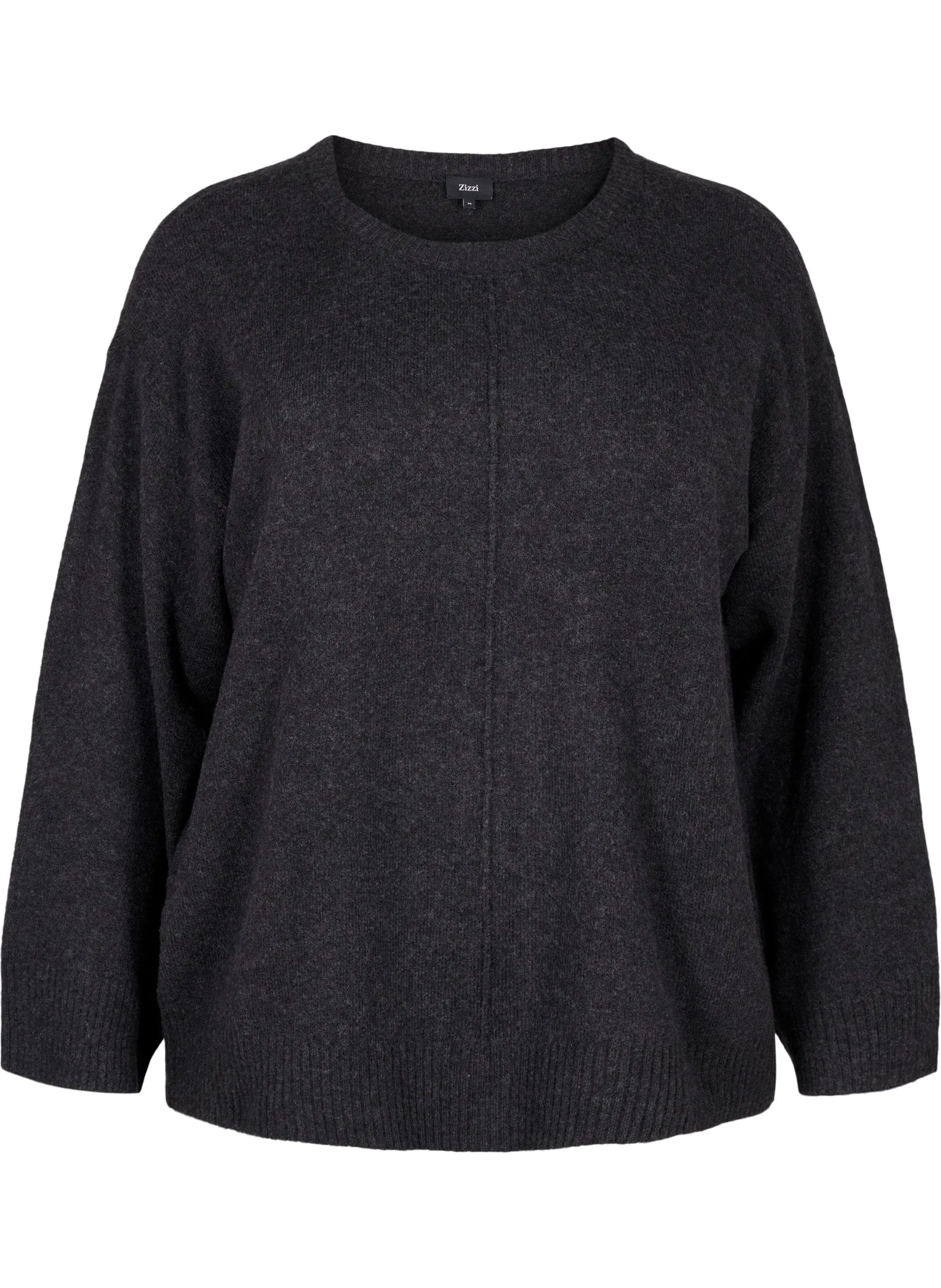 Zizzi Vista Knit Jumper in Dark Grey